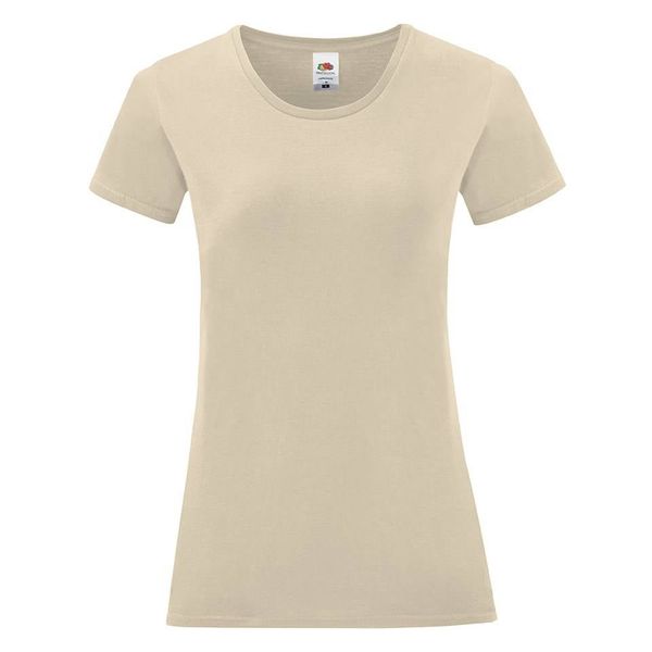 Fruit of the Loom Beige Iconic women's t-shirt in combed cotton Fruit of the Loom