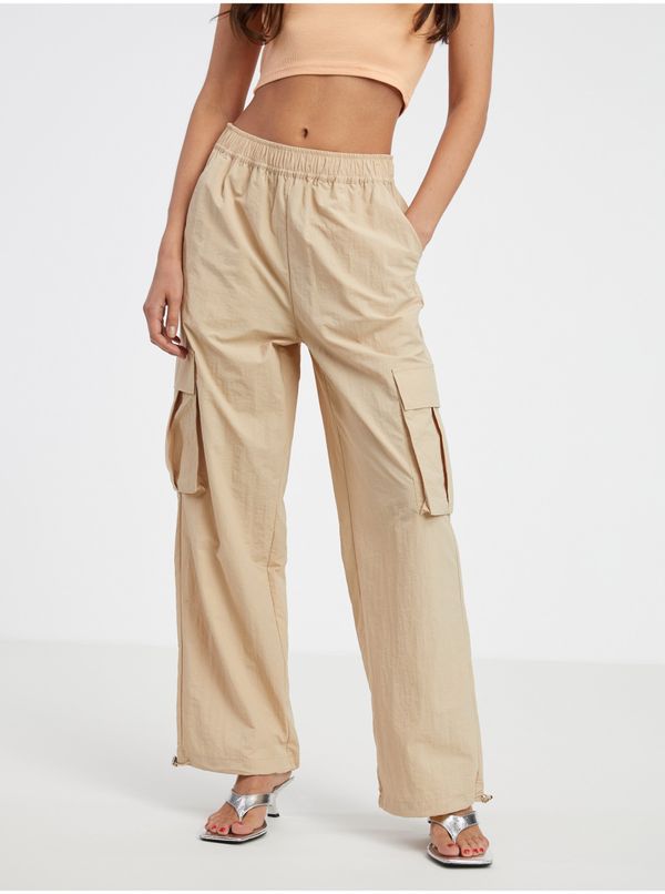 Only Beige Ladies Rustle Trousers with Pockets ONLY Karin - Ladies