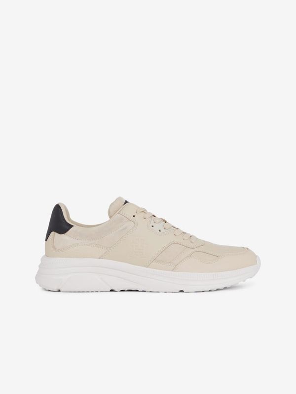 Tommy Hilfiger Beige men's leather sneakers Tommy Hilfiger Modern Runner Premium LTH