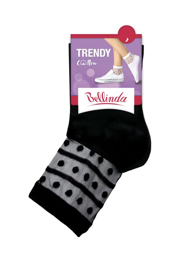 Bellinda Bellinda TRENDY COTTON SOCKS - Women's socks with decorative trim - black