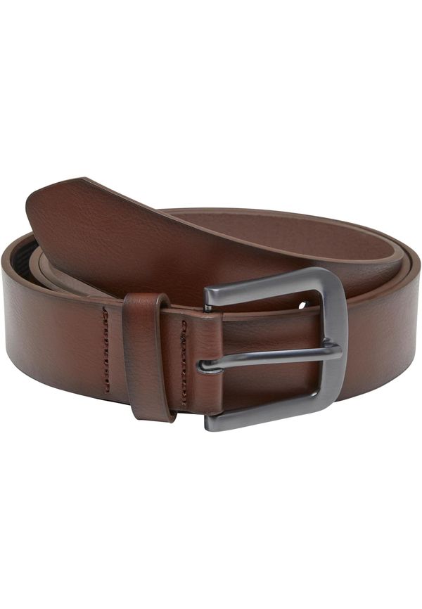 Urban Classics Belt made of lightweight synthetic leather in brown/silver colour