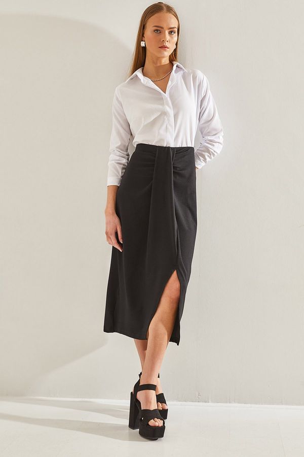 Bianco Lucci Bianco Lucci Women's Front Gathered Skirt