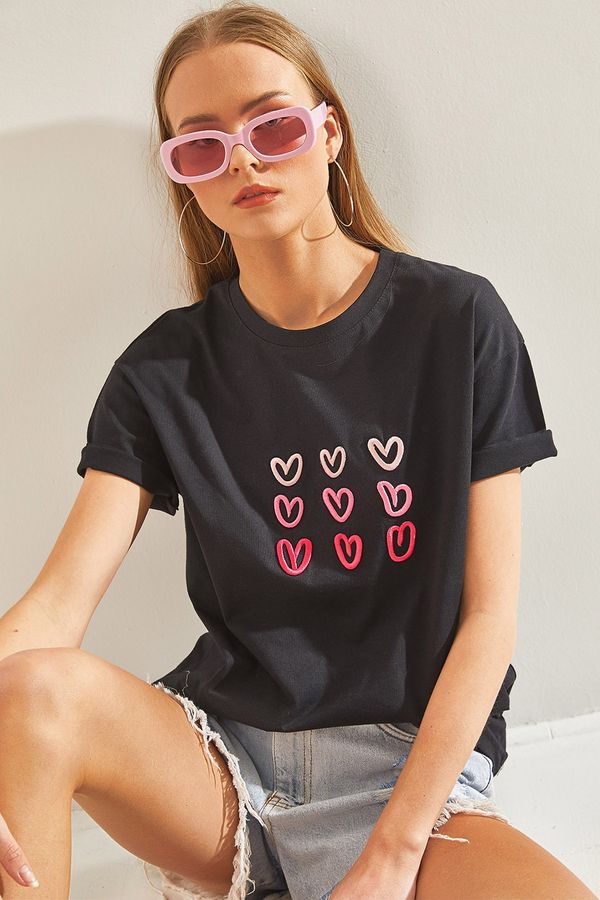 Bianco Lucci Bianco Lucci Women's Heart Printed Tshirt