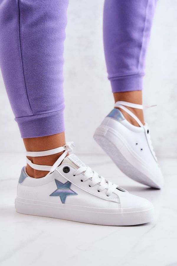 BIG STAR SHOES Big Star Women's Leather Sneakers - White