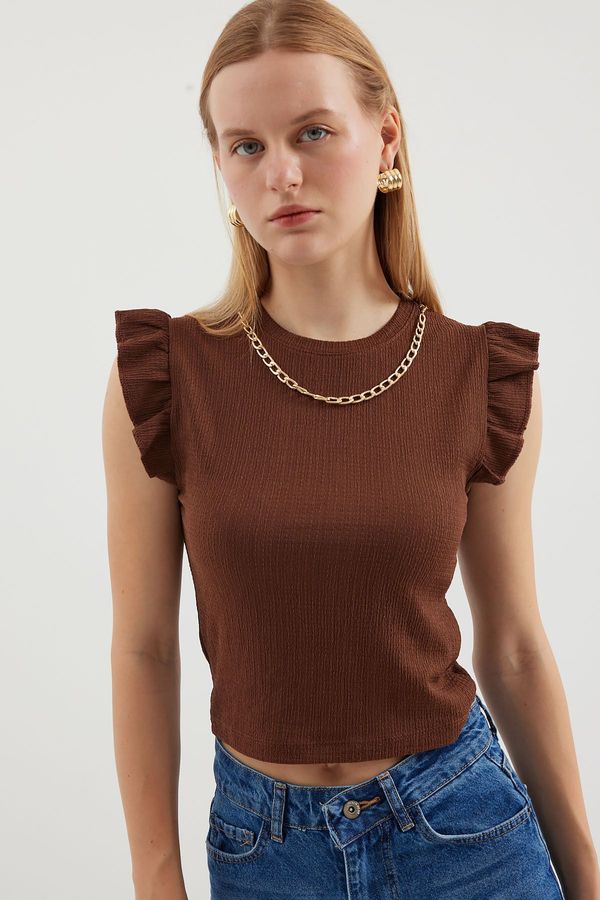 Bigdart Bigdart 0430 Knitted Blouse - Brown