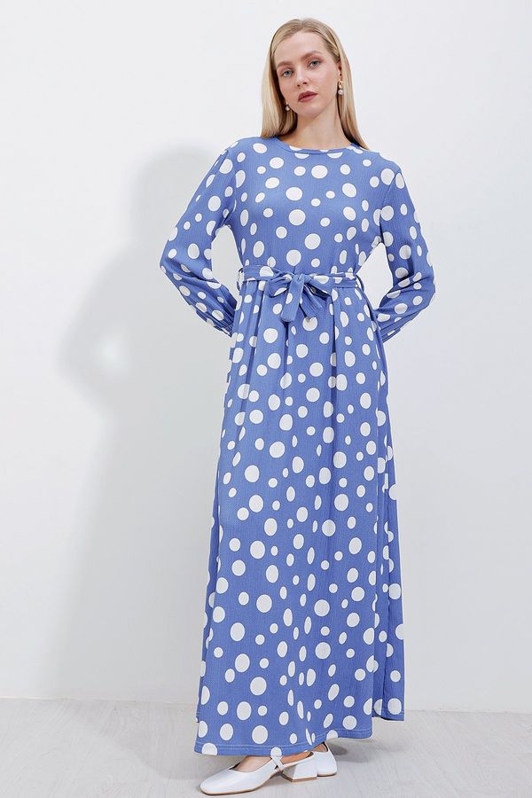 Bigdart Bigdart 1525 Knitted Hijab Dress - C.Blue