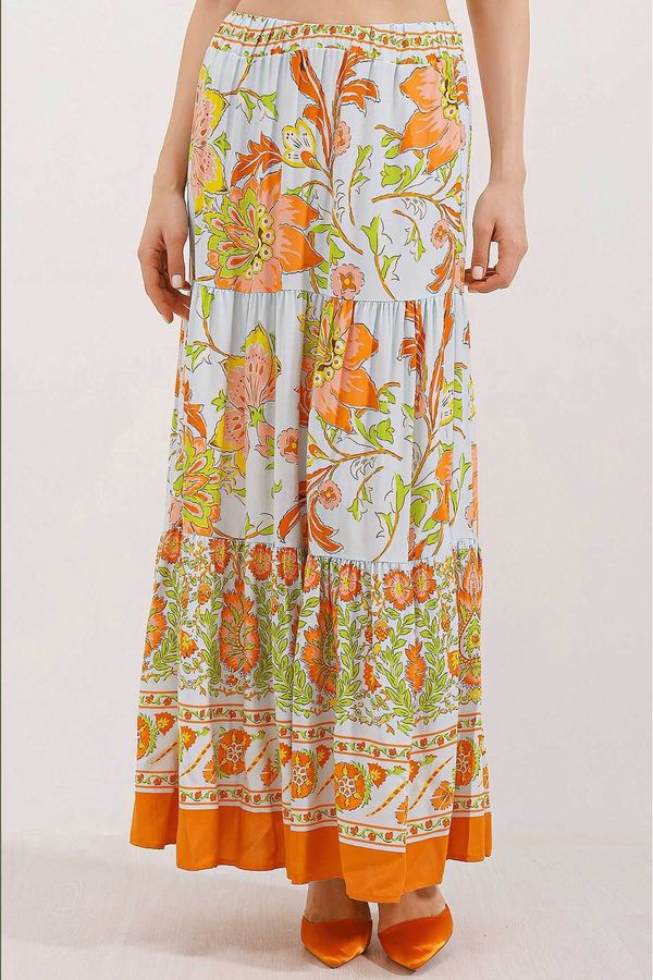 Bigdart Bigdart 1898 Patterned Long Skirt - Orange