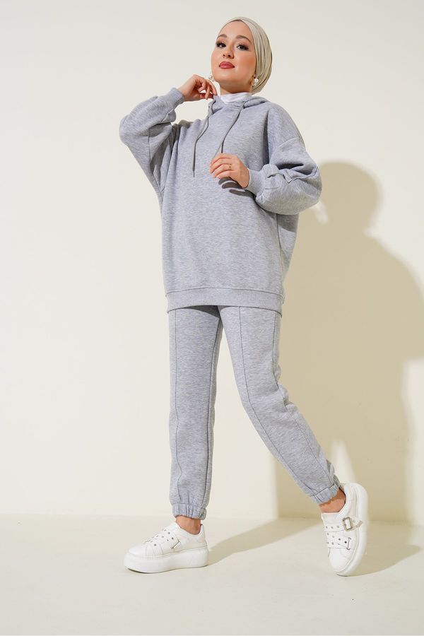 Bigdart Bigdart 55434 Oversize Tracksuit Set - Gray