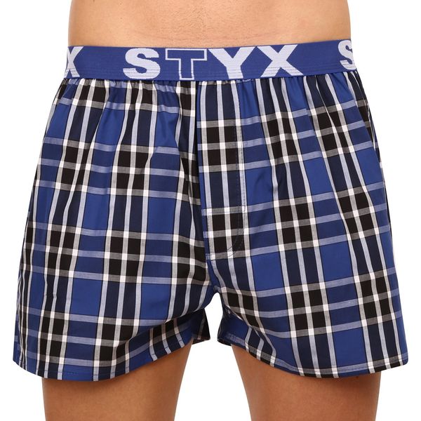 STYX Black and blue men's plaid boxer shorts Styx
