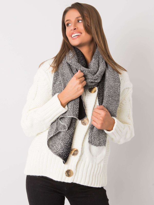 Fashionhunters Black and white women's knitted scarf