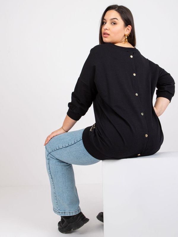 Fashionhunters Black blouse with plus size Odile print