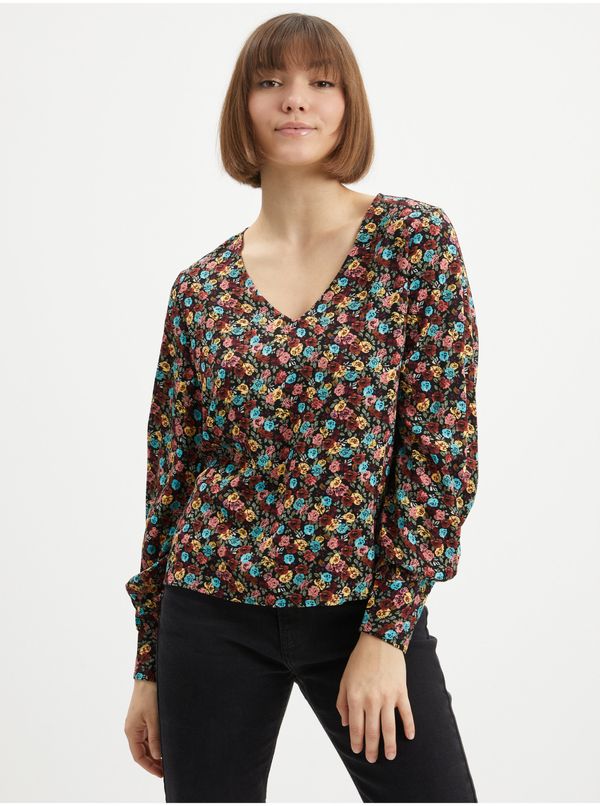 Only Black Floral Blouse ONLY Sif - Women