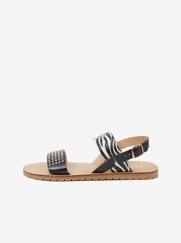 Replay Black Girly Patterned Sandals Replay