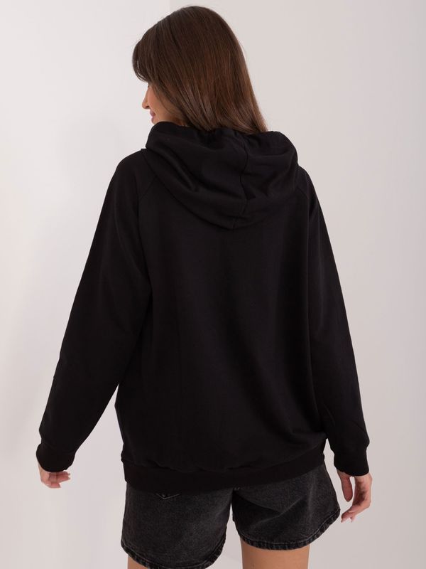 Fashionhunters Black Kangaroo Sweatshirt