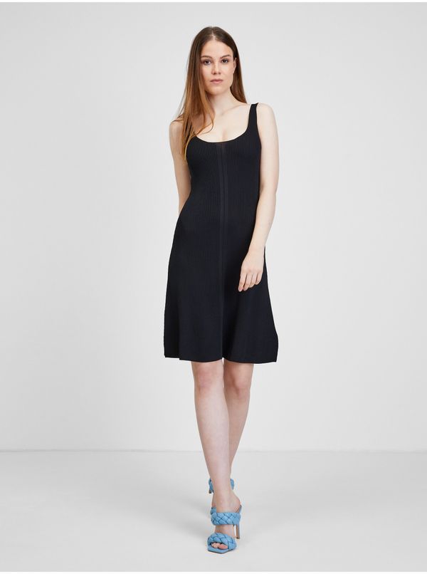 Guess Black Ladies Ribbed Dress Guess Lucille - Ladies