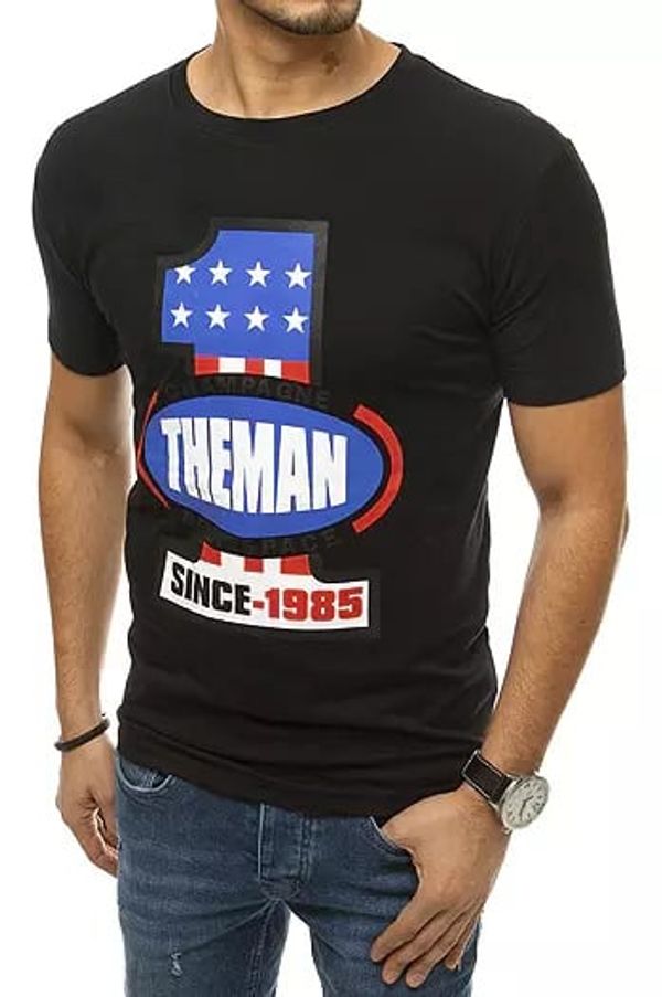 DStreet Black men's T-shirt RX4404 with print