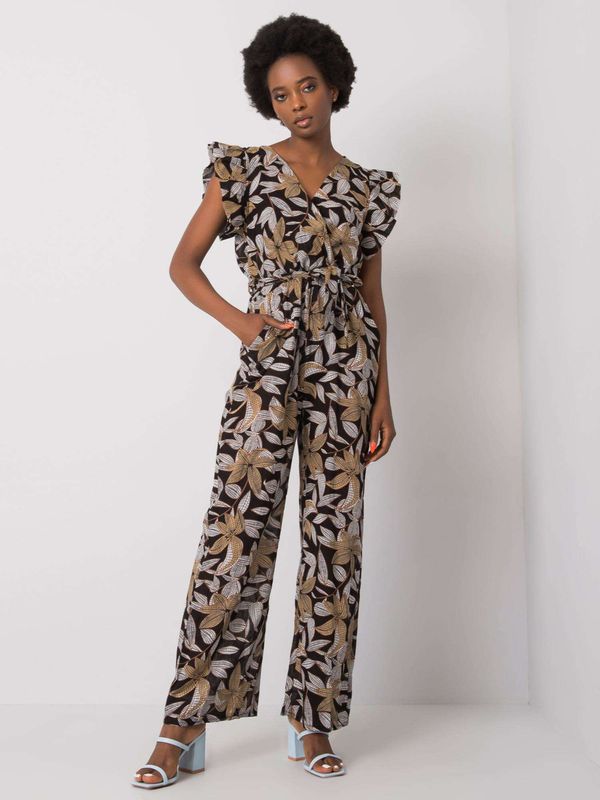 Fashionhunters Black overall with patterns by Casja