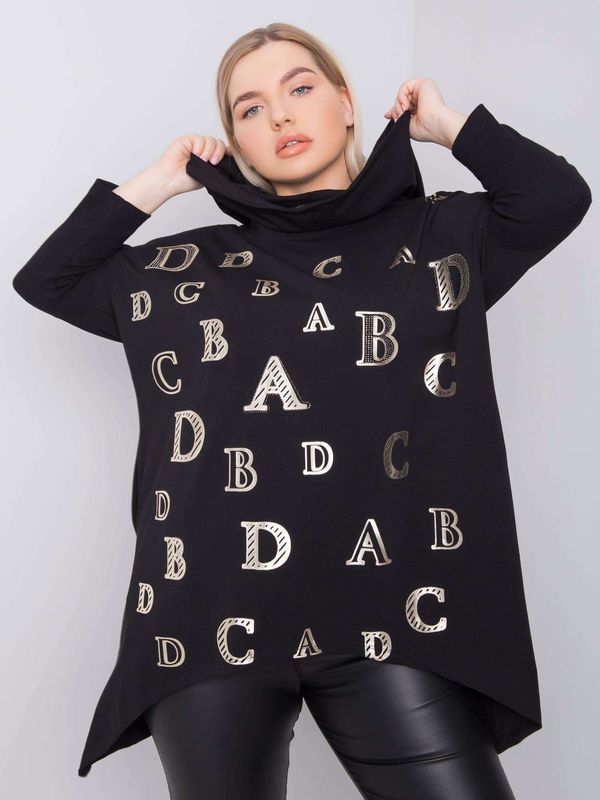 Fashionhunters Black oversize sweatshirt with print
