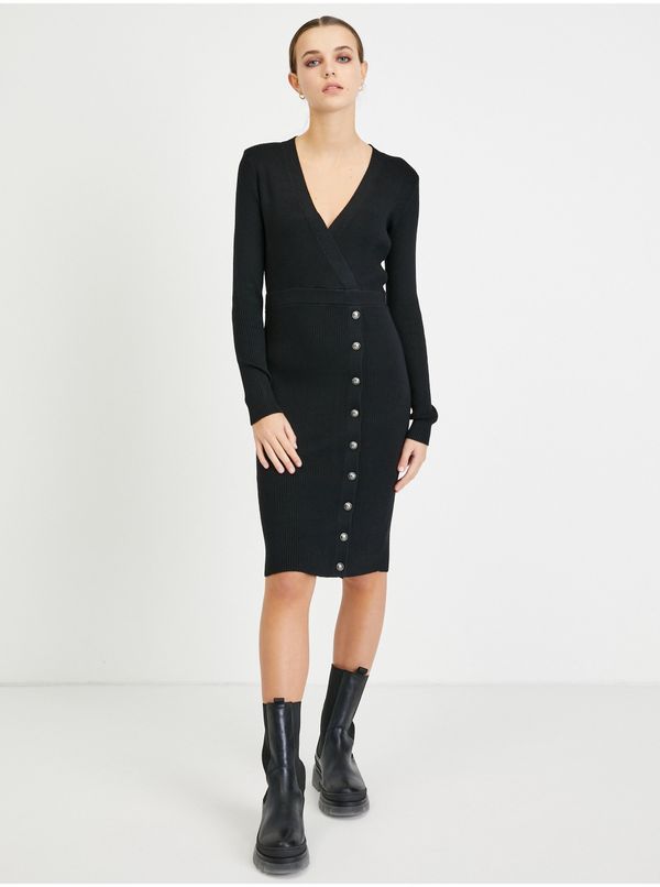 Guess Black Sheath Sweater Dress Guess Alexandra - Women