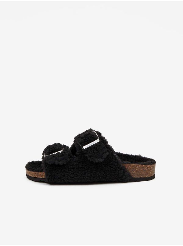 Replay Black Slippers with Faux Fur Replay - Ladies