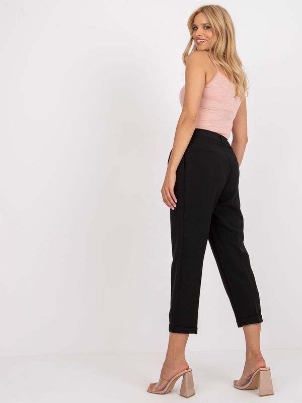 Fashionhunters Black suit trousers with straight legs from RUE PARIS