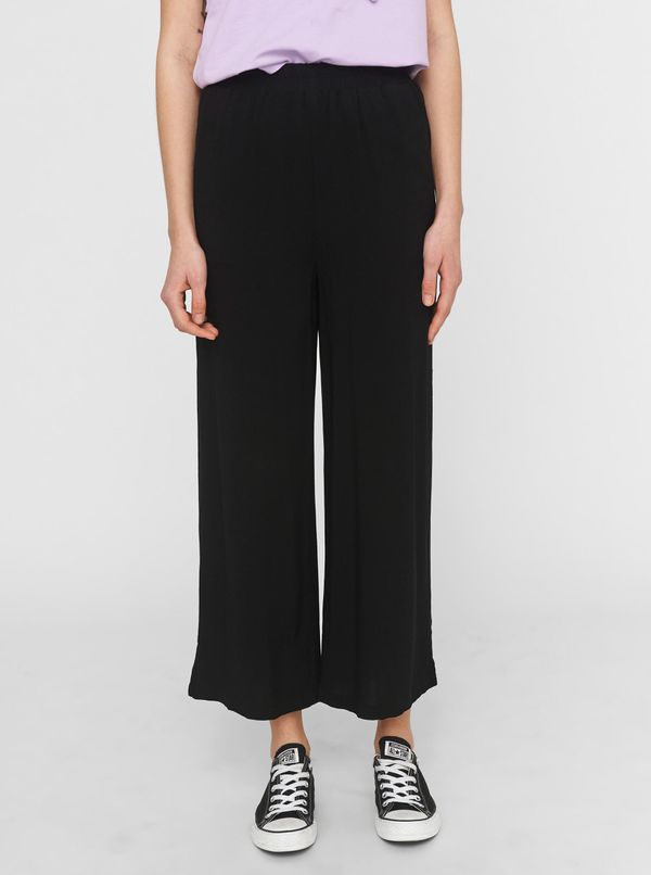 Noisy May Black Women's Cropped Wide Trousers Noisy May Fiona