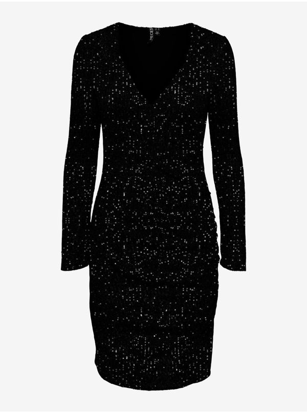 Pieces Black Women's Sequin Dress Pieces Delphia - Women