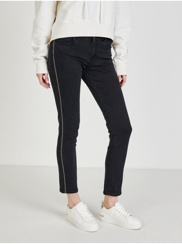 Replay Black Womens Shortened Straight Fit Jeans Replay - Women