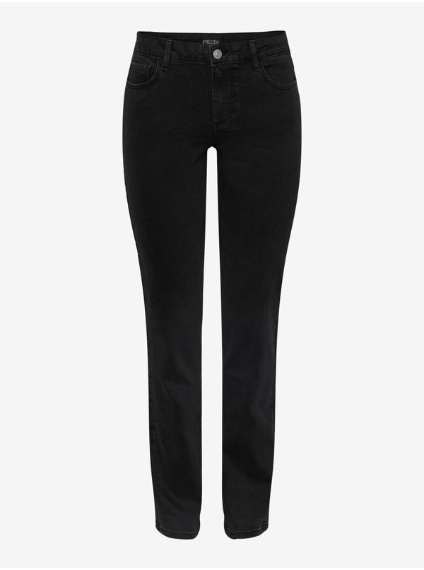 Pieces Black Women's Straight Fit Jeans Pieces Kesia - Women