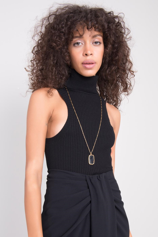 Fashionhunters Black women's sweater with turtleneck BSL