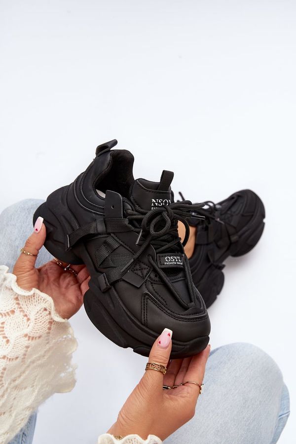 Kesi Black women's Windamella sneakers with a chunky sole