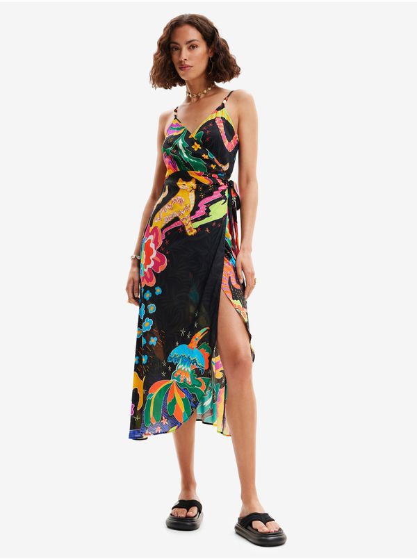 DESIGUAL Black Women's Wrap Beach Dress Desigual Selva - Women's
