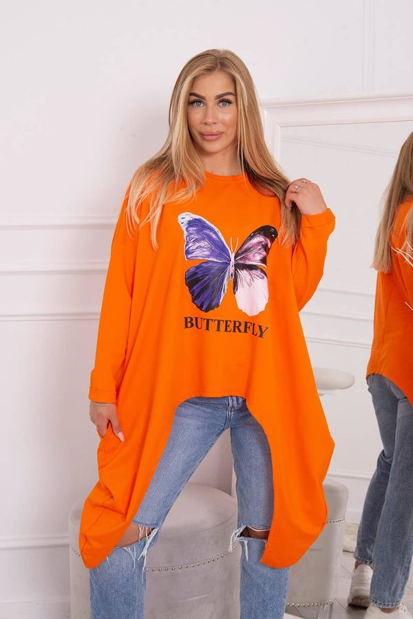 Kesi Blouse with oversize orange print