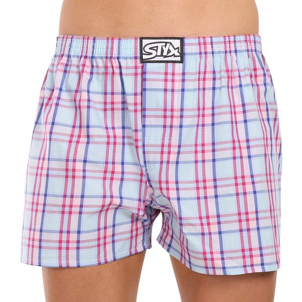 STYX Blue and pink men's plaid boxer shorts Styx