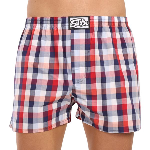 STYX Blue and red men's plaid boxer shorts Styx