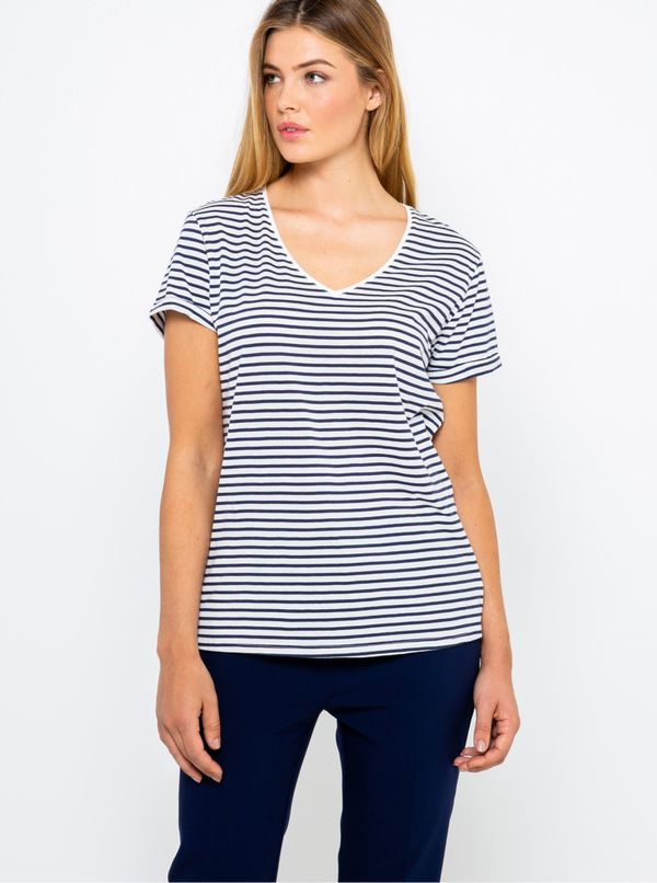 CAMAIEU Blue and white striped basic T-shirt CAMAIEU - Women