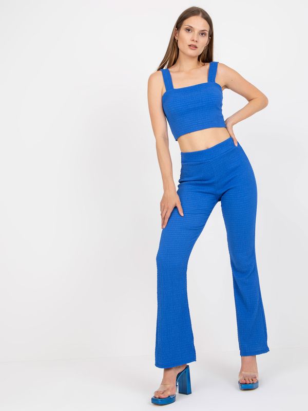 Fashionhunters Blue casual set with hanger top
