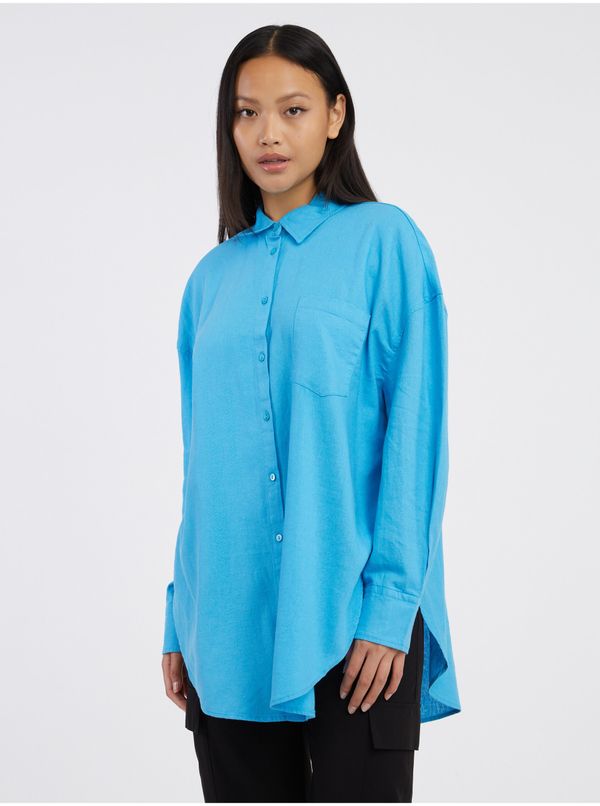 Only Blue Ladies Linen Shirt ONLY Corina - Ladies