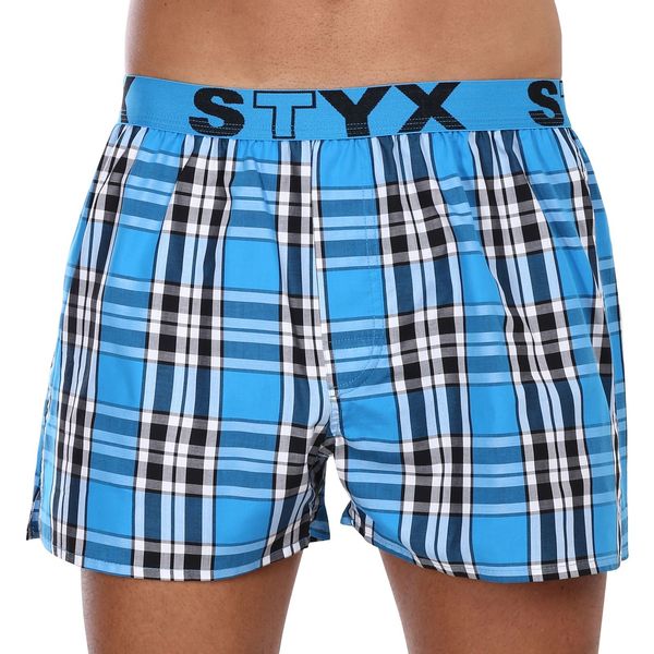 STYX Blue men's plaid boxer shorts Styx
