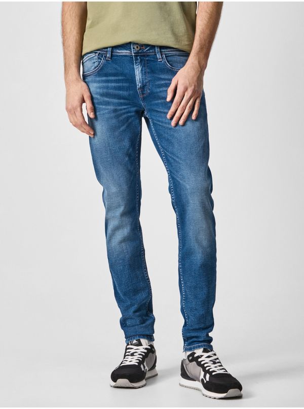 Pepe Jeans Blue Mens Straight Fit Jeans Jeans Finsbury - Men