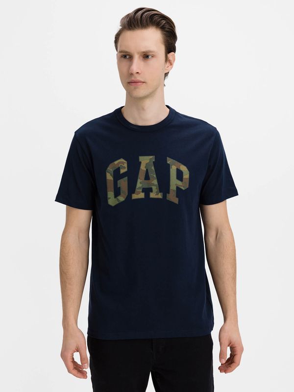 GAP Blue Men's T-Shirt GAP Logo v-ss camo arch tee