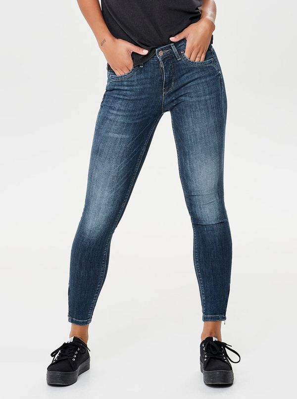 Only Blue Skinny Jeans with Zippers on Legs ONLY - Women