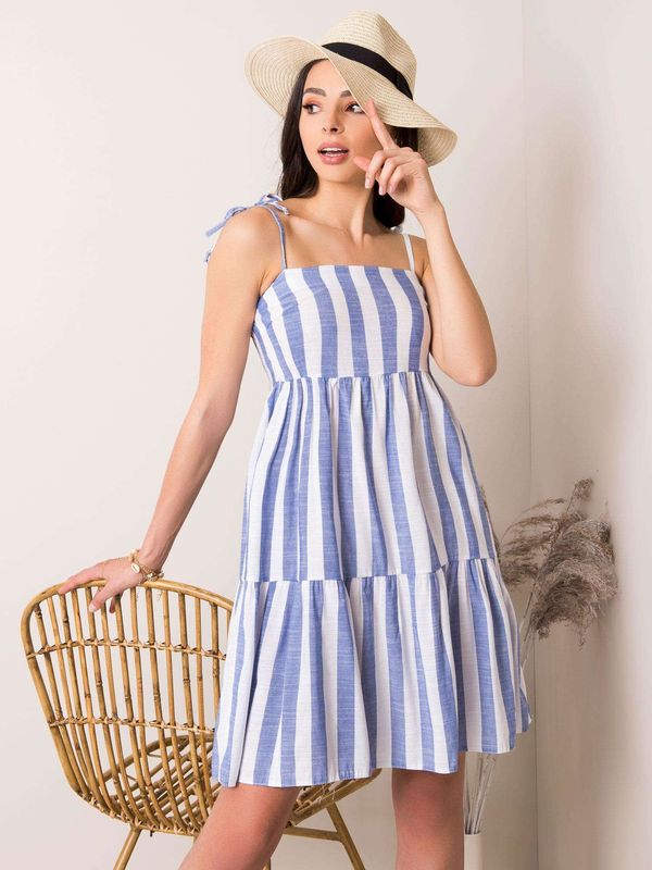 Fashionhunters Blue-white striped dress