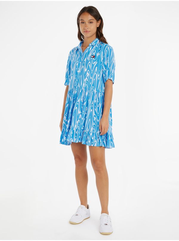 Tommy Hilfiger Blue Women Patterned Shirt Dress Tommy Jeans - Women