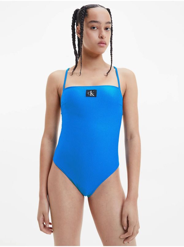 Calvin Klein Blue Women's Ribbed One-Piece Swimwear Calvin Klein Underwear - Women