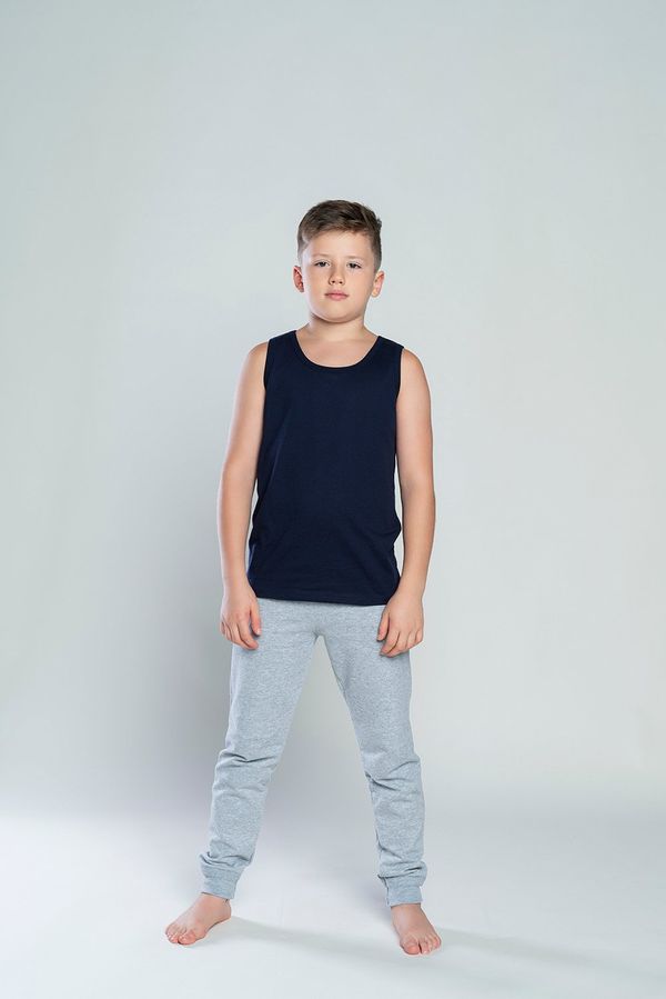 Italian Fashion Boys' T-shirt Tytus with wide straps - dark blue