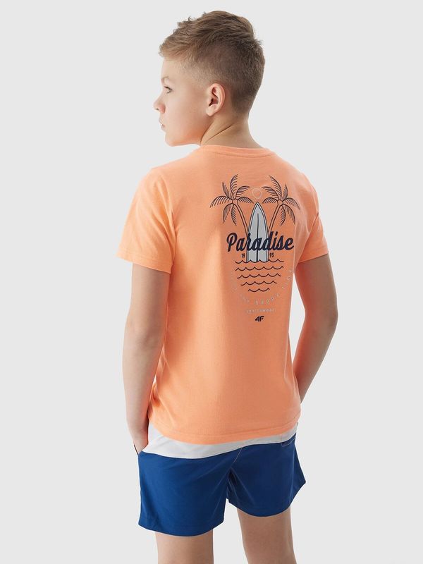 4F Boys' T-shirt with 4F print - orange