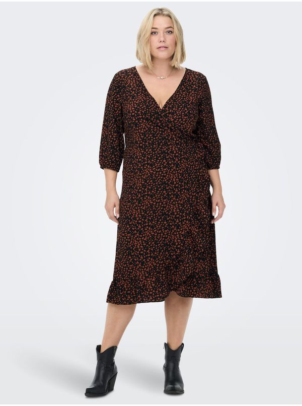 Only Brown-black ladies wrap dress ONLY CARMAKOMA Lux Lea - Women