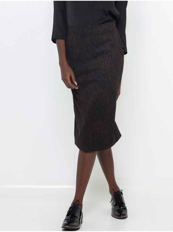 CAMAIEU Brown-black patterned skirt CAMAIEU - Ladies
