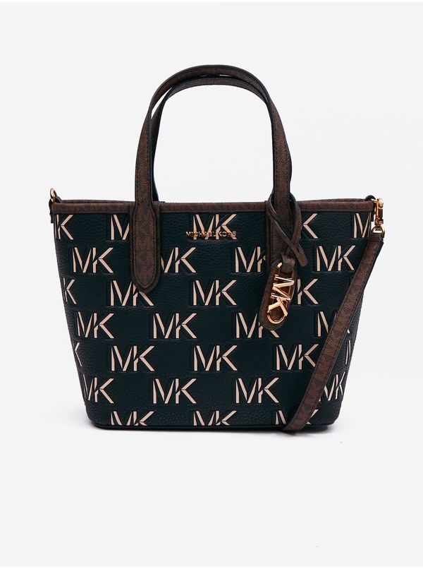 Michael Kors Brown-Black Women's Patterned Leather Handbag 2in1 Michael Kors Open To - Women